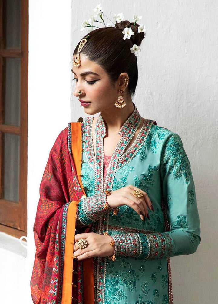 Roshan by Hussain Rehar Embroidered Lawn Suits Unstitched 3 Piece HRR23R Sosaan - Luxury Collection