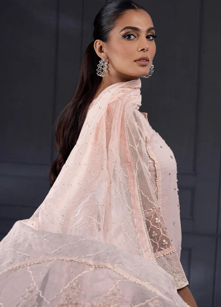 Shamooz Pret Embroidered Khaadi Net 3 Piece Suit SEM-0531 Blush Pink