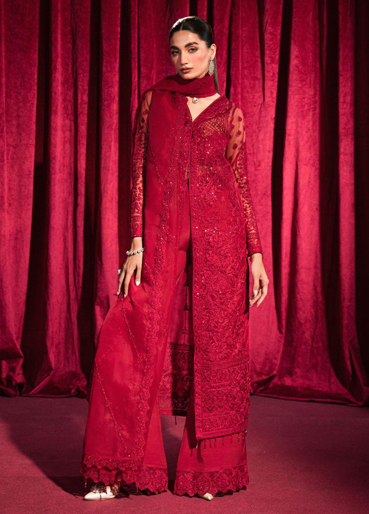 Roshnai By Shazme Embroidered Organza Suits Unstitched 4 Piece SHZ23R SH 02 Dilara - Wedding Collection