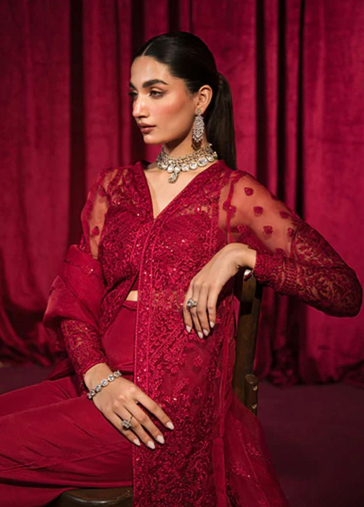 Roshnai By Shazme Embroidered Organza Suits Unstitched 4 Piece SHZ23R SH 02 Dilara - Wedding Collection