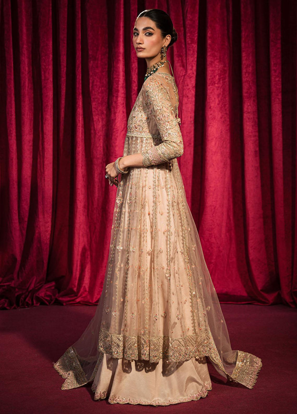 Roshnai By Shazme Embroidered Net Suits Unstitched 4 Piece SHZ23R SH 06 Inaya - Wedding Collection