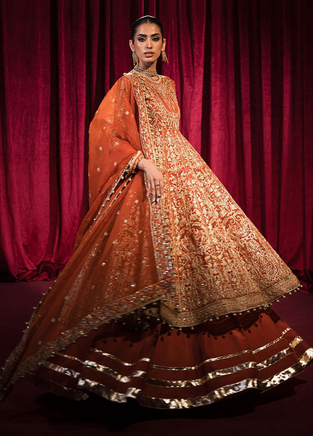 Roshnai By Shazme Embroidered Organza Suits Unstitched 4 Piece SHZ23R SH 08 Alara - Wedding Collection