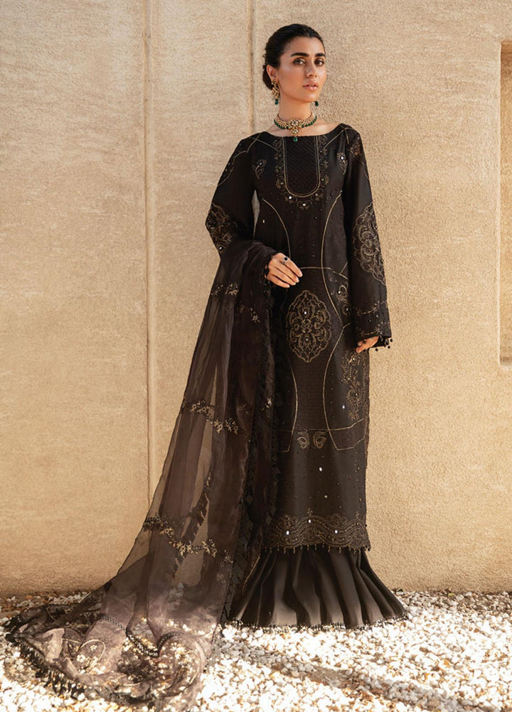 Rouche Embroidered Chikankari Suits Unstitched 3 Piece RCH21CH D-03 - Winter Collection