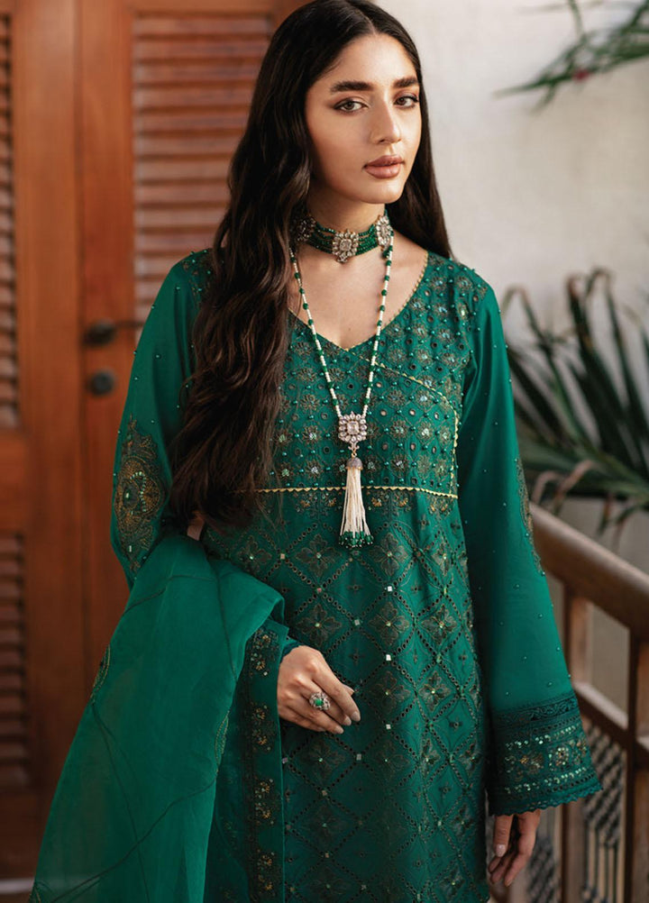 Rouche Embroidered Chikankari Suits Unstitched 3 Piece RCH21CH D-06 - Winter Collection