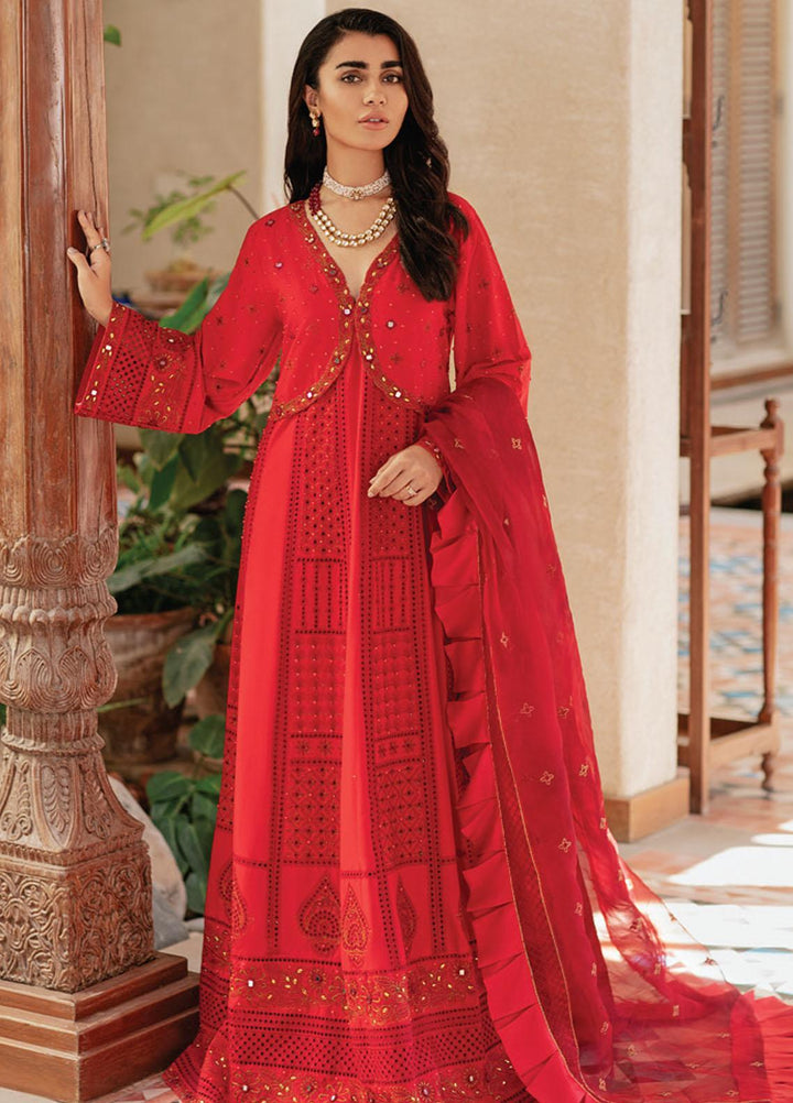 Rouche Embroidered Chikankari Suits Unstitched 3 Piece RCH21CH D-07 - Winter Collection