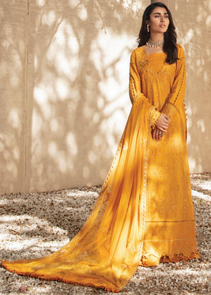 Rouche Embroidered Chikankari Suits Unstitched 3 Piece RCH21CH D-08 - Winter Collection