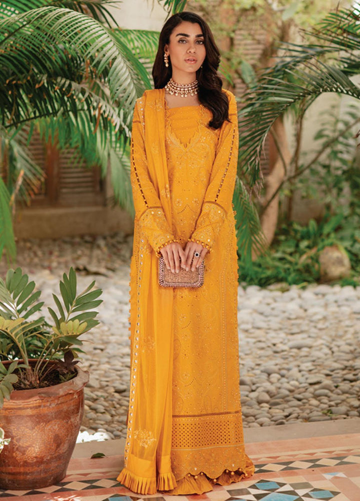 Rouche Embroidered Chikankari Suits Unstitched 3 Piece RCH21CH D-08 - Winter Collection