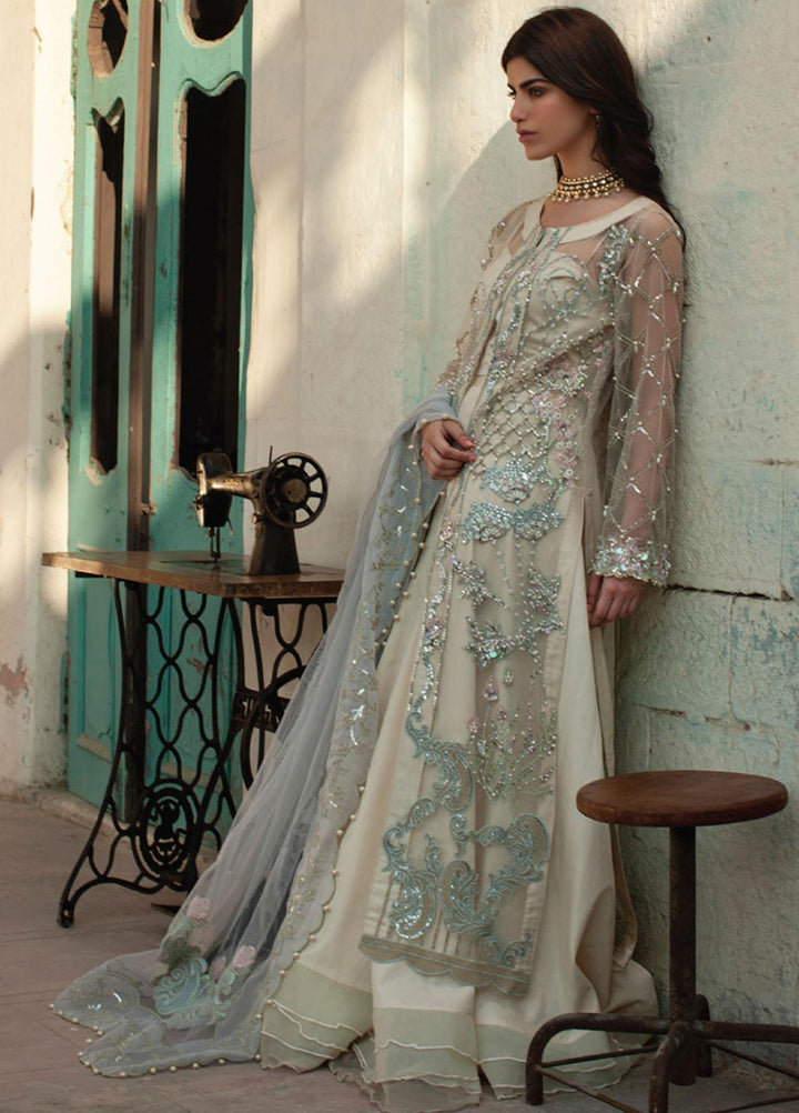 Rouche Embroidered Organza Suits Unstitched 3 Piece RCH21L 02-Off White - Luxury Collection