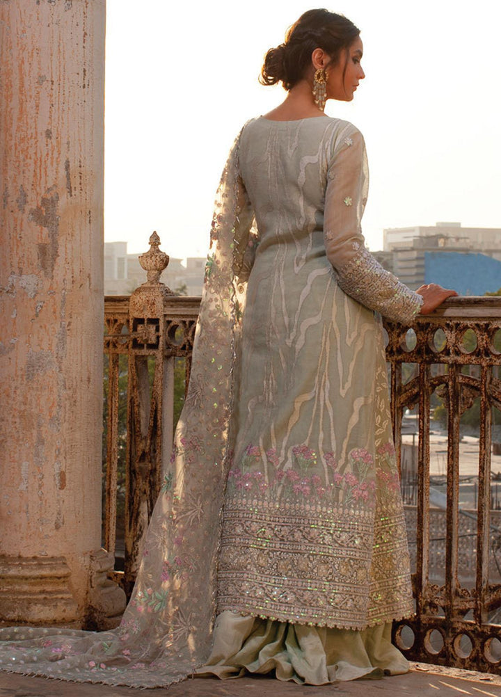 Rouche Embroidered Organza Suits Unstitched 3 Piece RCH21L 05-Mint Green - Luxury Collection