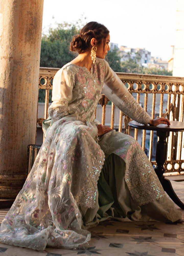 Rouche Embroidered Organza Suits Unstitched 3 Piece RCH21L 05-Mint Green - Luxury Collection