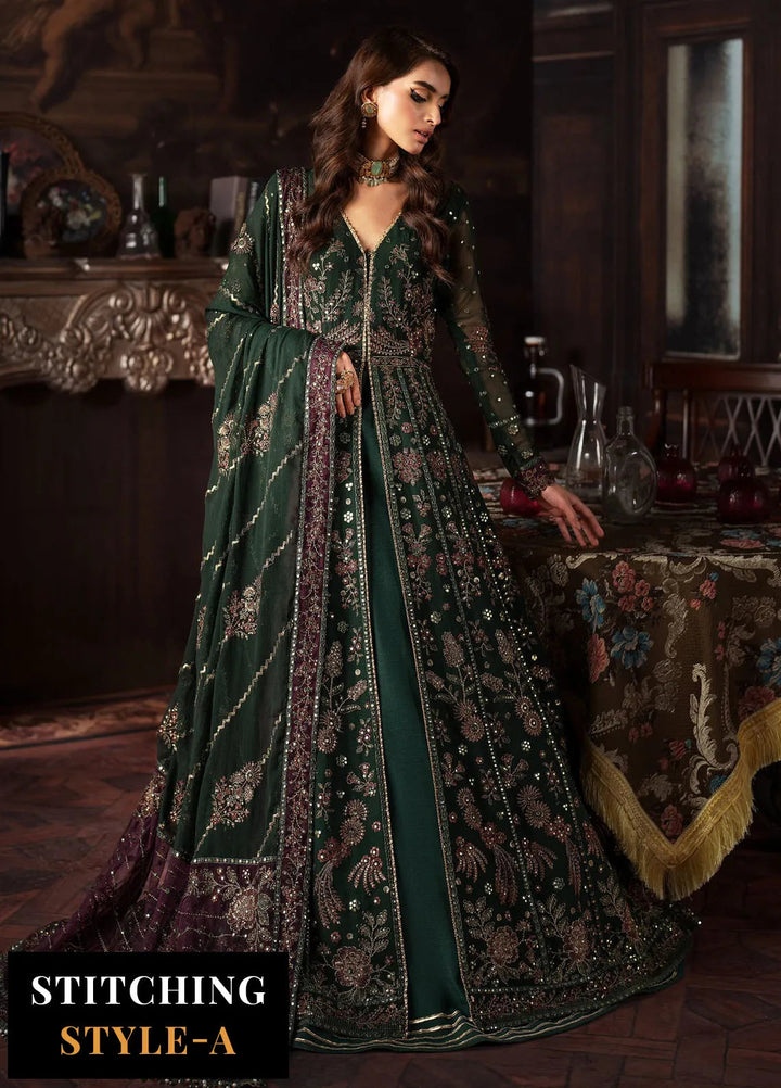 Rouge by Zarif Embroidered Chiffon Suits Unstitched 3 Piece ZR25UF ZRW 01 Elizabeth - Wedding Collection