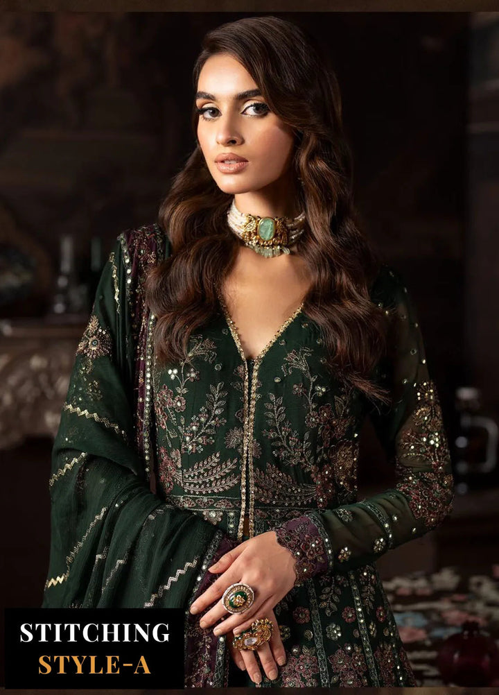 Rouge by Zarif Embroidered Chiffon Suits Unstitched 3 Piece ZR25UF ZRW 01 Elizabeth - Wedding Collection
