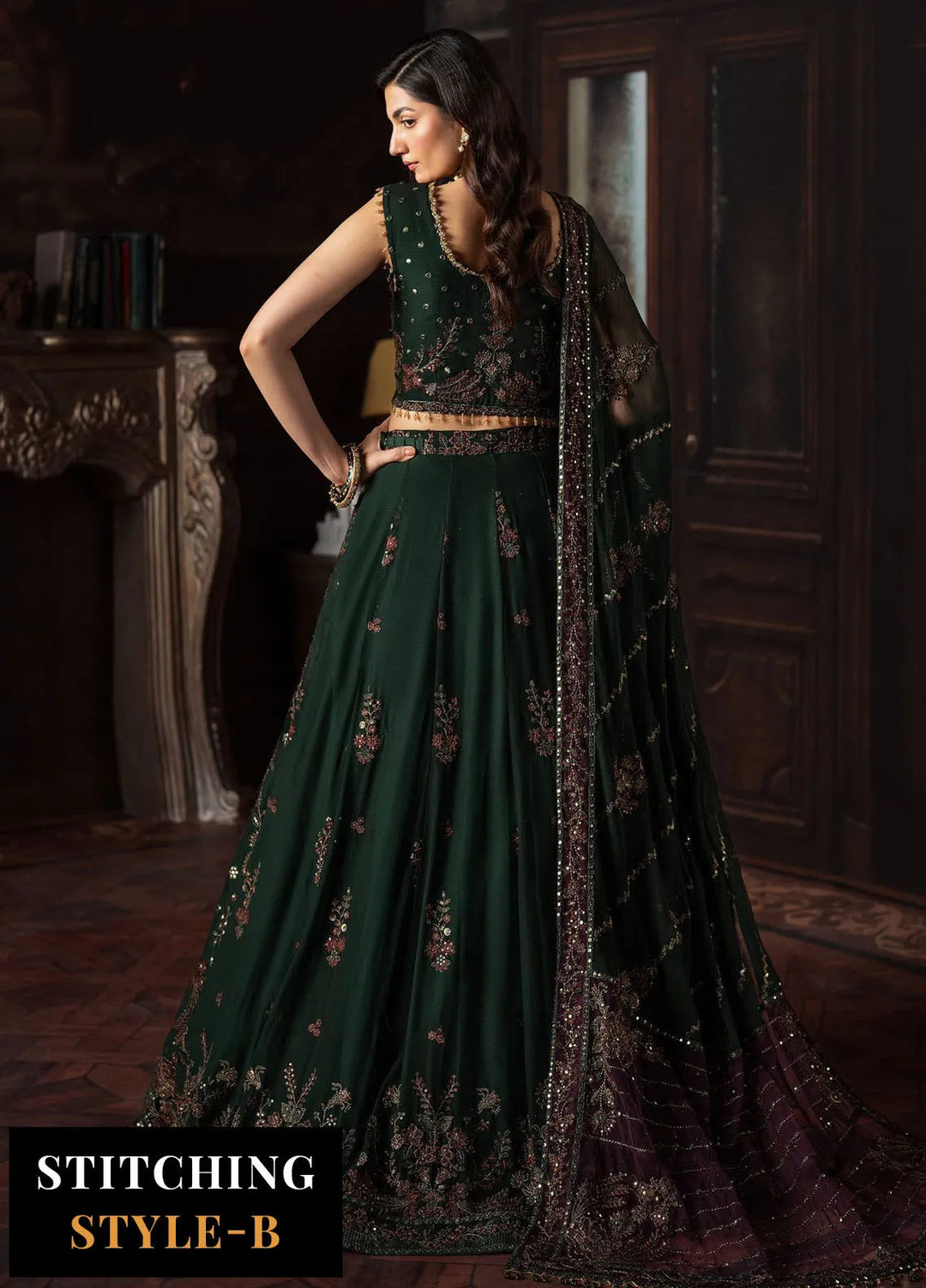 Rouge by Zarif Embroidered Chiffon Suits Unstitched 3 Piece ZR25UF ZRW 01 Elizabeth - Wedding Collection