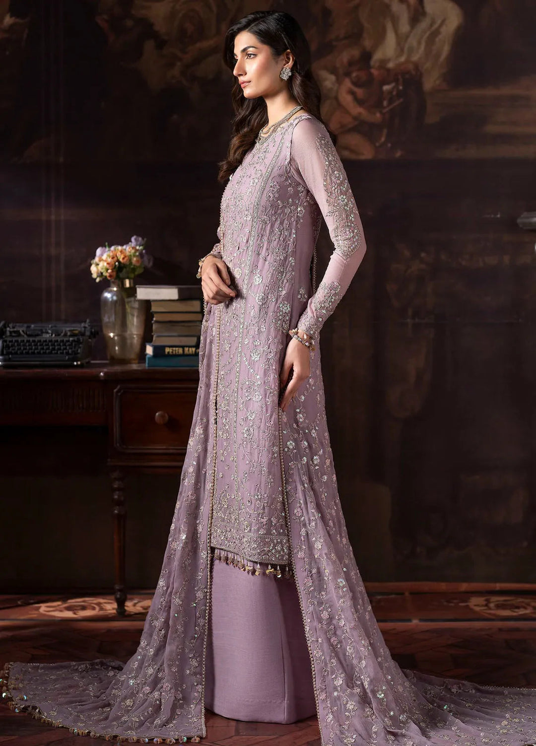 Rouge by Zarif Embroidered Chiffon Suits Unstitched 3 Piece ZR25UF ZRW 05 Florence - Wedding Collection