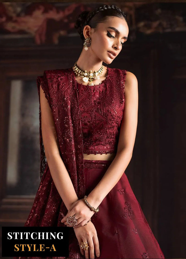Rouge by Zarif Embroidered Net Suits Unstitched 3 Piece ZR25UF ZRW 02 Mabel - Wedding Collection