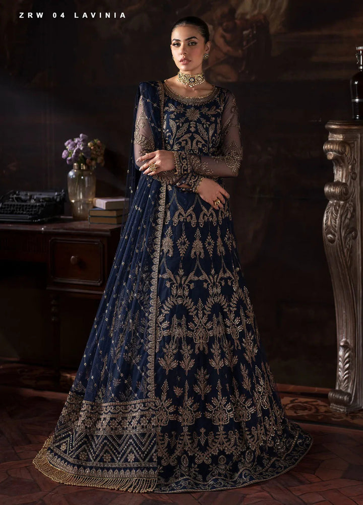 Rouge by Zarif Embroidered Net Suits Unstitched 3 Piece ZR25UF ZRW 04 Lavinia - Wedding Collection