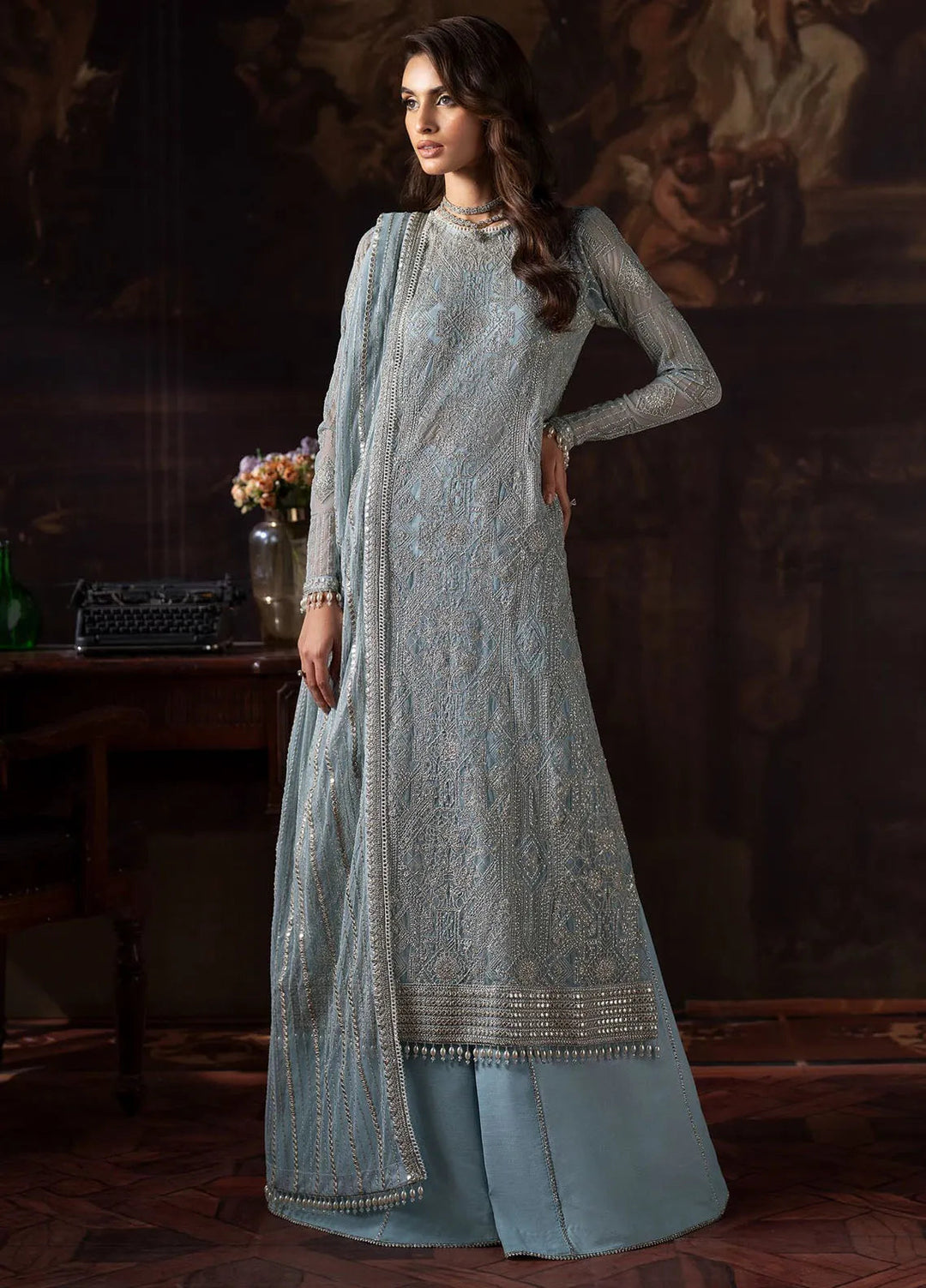 Rouge by Zarif Embroidered Net Suits Unstitched 3 Piece ZR25UF ZRW 07 Cynthia - Wedding Collection