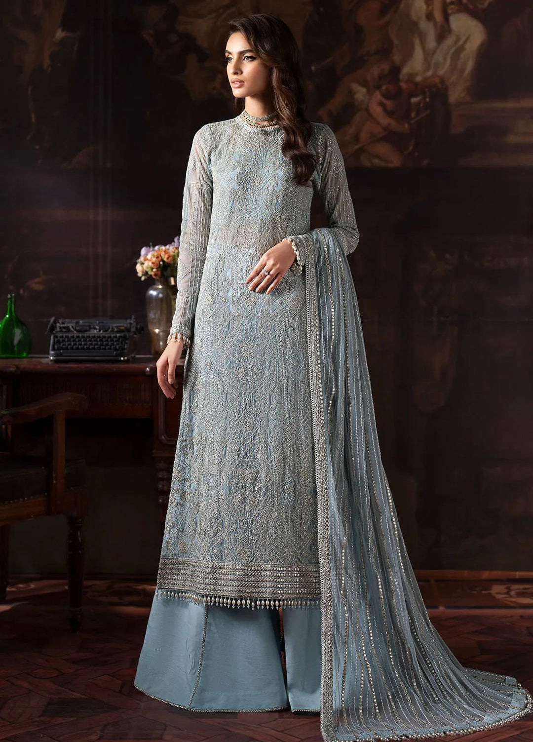 Rouge by Zarif Embroidered Net Suits Unstitched 3 Piece ZR25UF ZRW 07 Cynthia - Wedding Collection