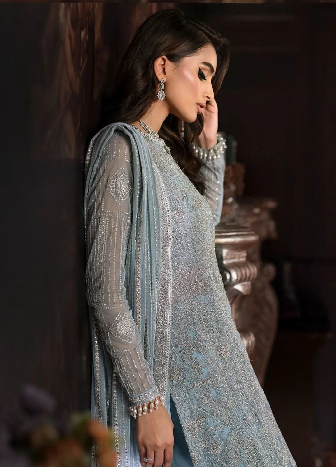 Rouge by Zarif Embroidered Net Suits Unstitched 3 Piece ZR25UF ZRW 07 Cynthia - Wedding Collection