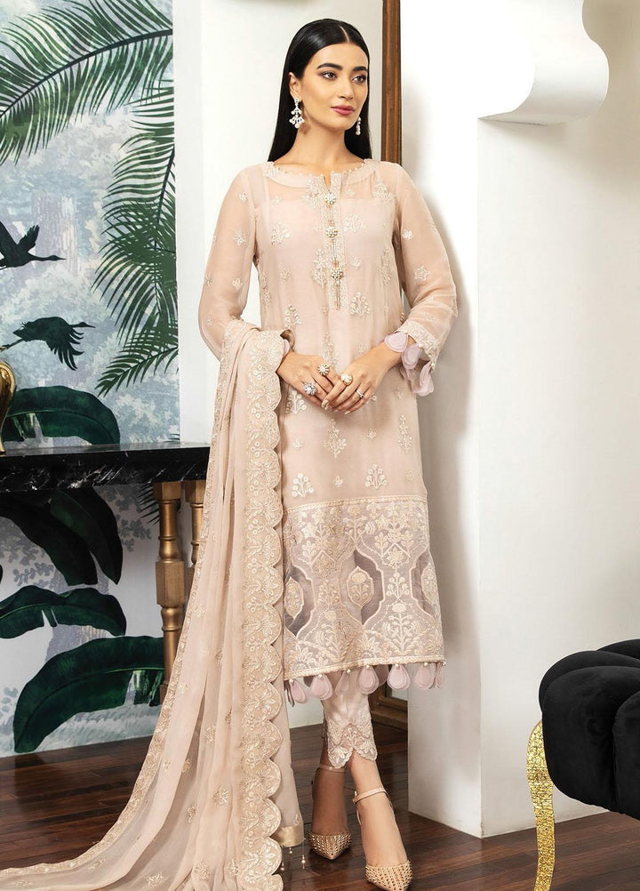 Alizeh Fashion by Bilal Embroidery Embroidered Chiffon Suits Unstitched 3 Piece AFB21RD D-04 PECHE - Luxury Collection