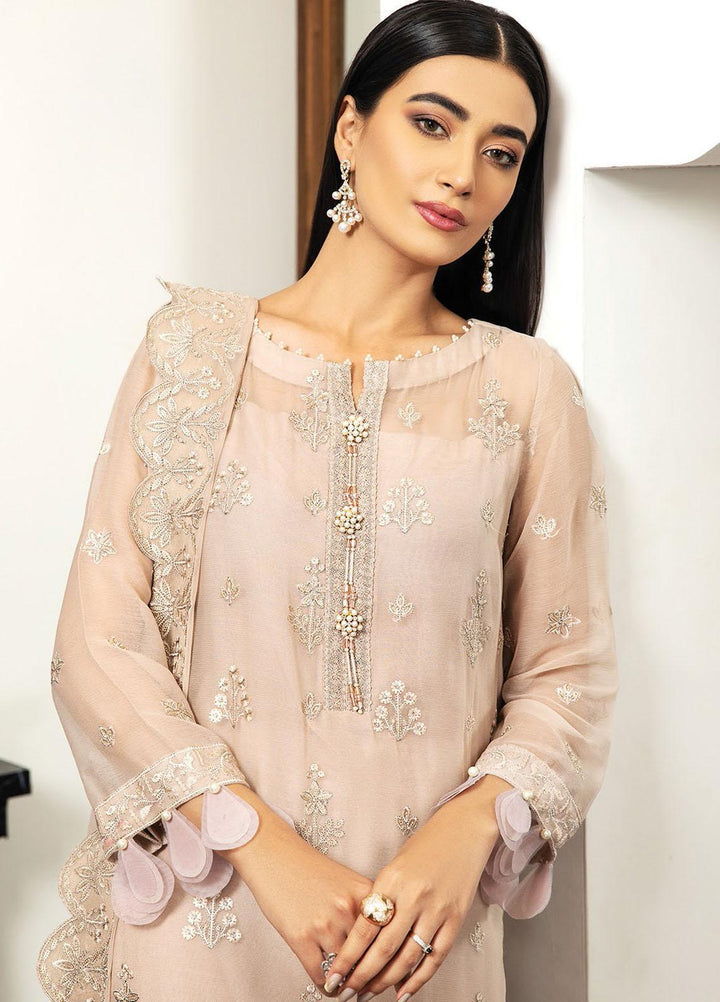 Alizeh Fashion by Bilal Embroidery Embroidered Chiffon Suits Unstitched 3 Piece AFB21RD D-04 PECHE - Luxury Collection