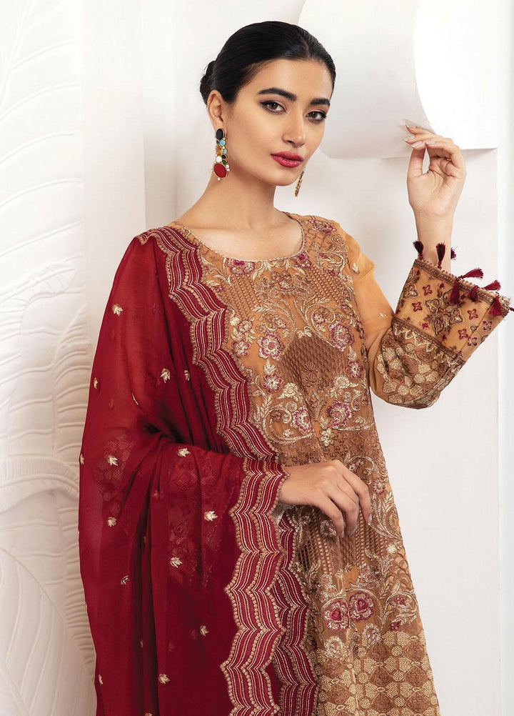 Alizeh Fashion by Bilal Embroidery Embroidered Chiffon Suits Unstitched 3 Piece AFB21RD D-09 TOPACIA - Luxury Collection