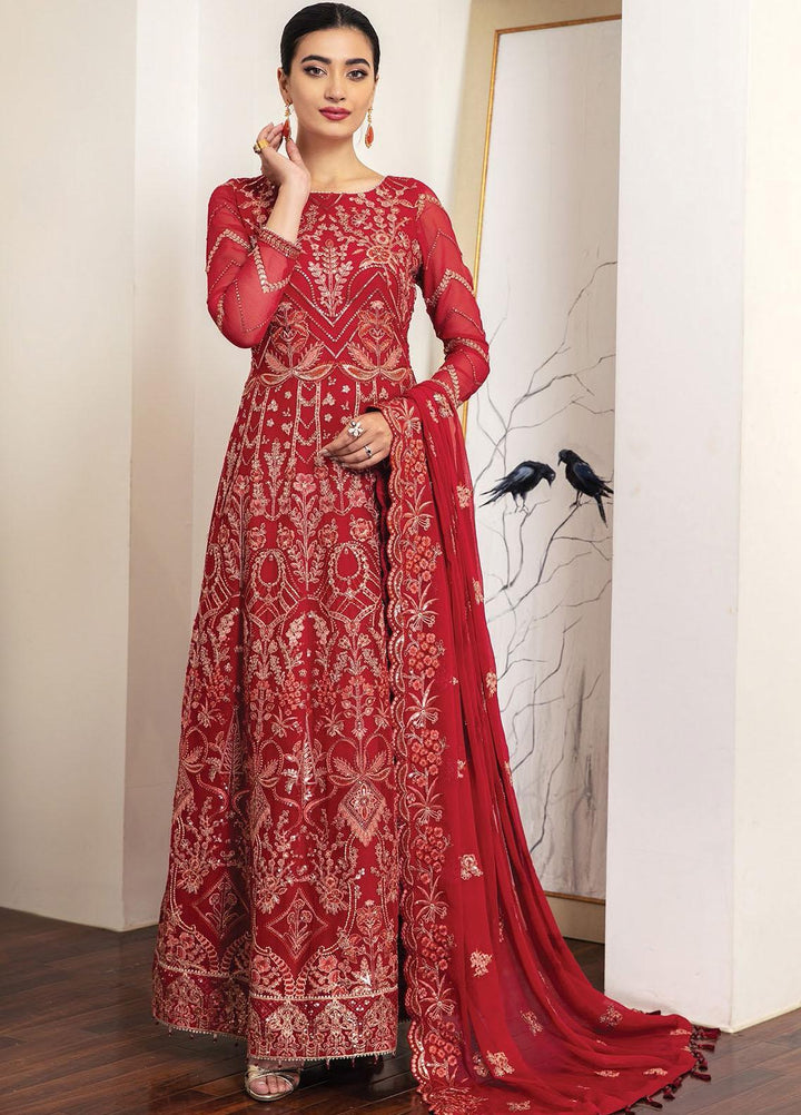 Alizeh Fashion by Bilal Embroidery Embroidered Chiffon Suits Unstitched 3 Piece AFB21RD D-11 SENORITA - Luxury Collection