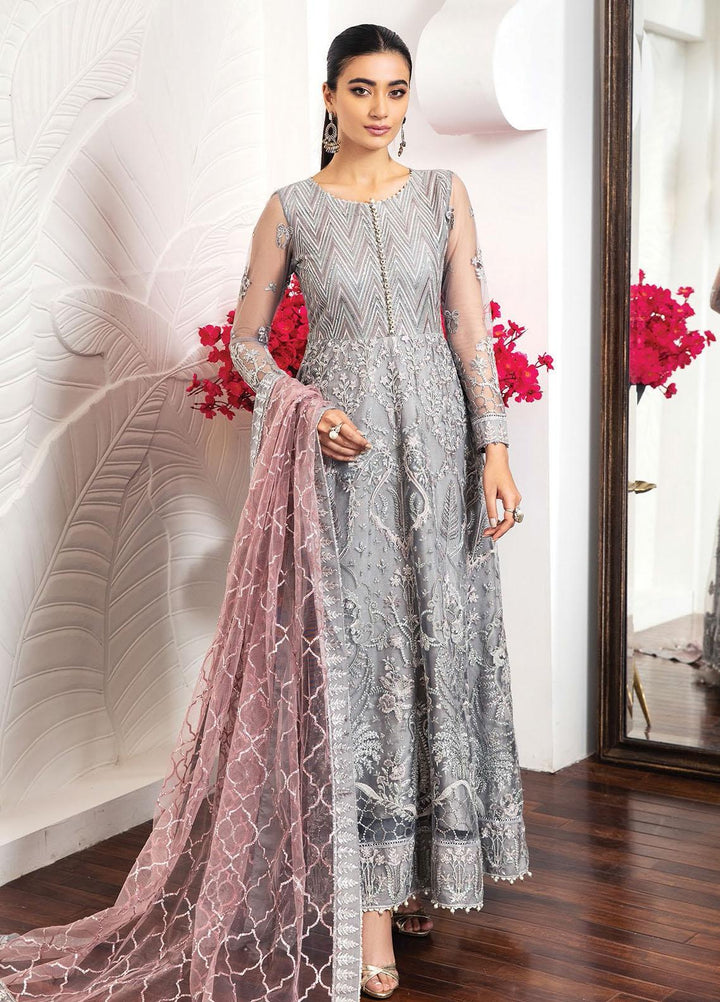 Alizeh Fashion by Bilal Embroidery Embroidered Chiffon Suits Unstitched 3 Piece AFB21RD D-12 BELLA ROSE - Luxury Collection