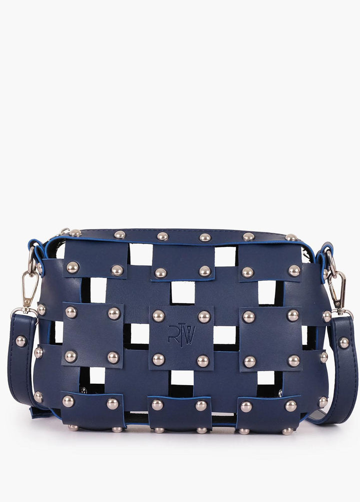 RTW Creation    Bag RTW23CB Blue rivet cross-body bag RCB-07 - Women Cross Body Bags