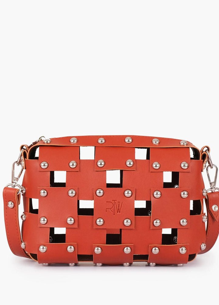 RTW Creation    Bag RTW23CB Rust rivet cross-body bag RCB-06 - Women Cross Body Bags
