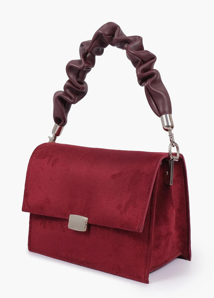 RTW Creation    Bag RTW23CB Burgundy suede top-handle mini cross-body bag MCBN-01 - Women Cross Body Bags