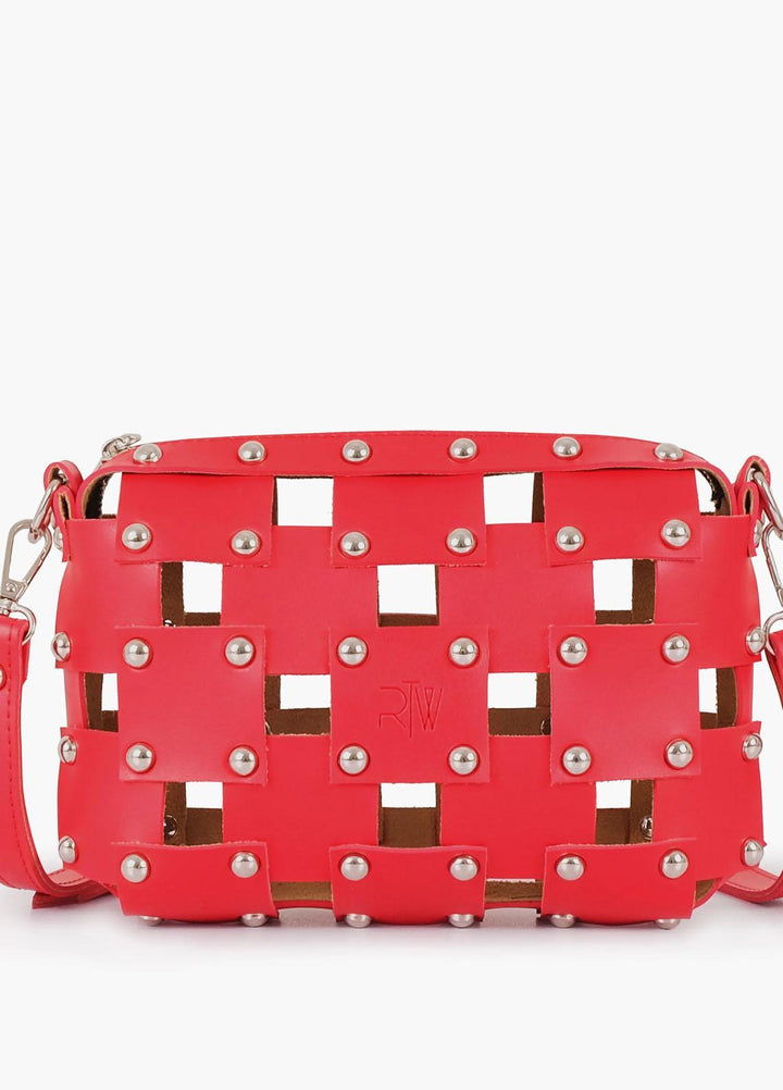 RTW Creation    Bag RTW23CB Red rivet cross-body bag RCB-05 - Women Cross Body Bags