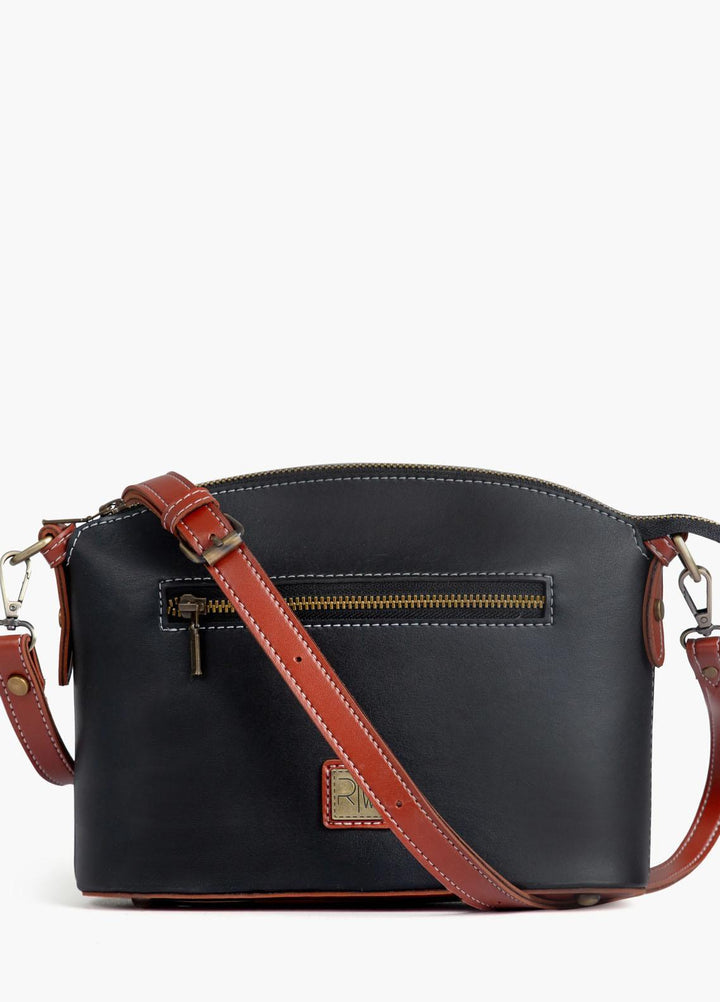 RTW Creation    Bag RTW23CB Black and rust dome cross-body bag DCB-02 - Women Cross Body Bags