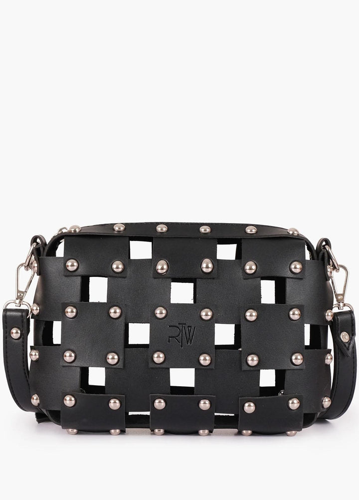 RTW Creation    Bag RTW23CB Black rivet cross-body bag RCB-01 - Women Cross Body Bags