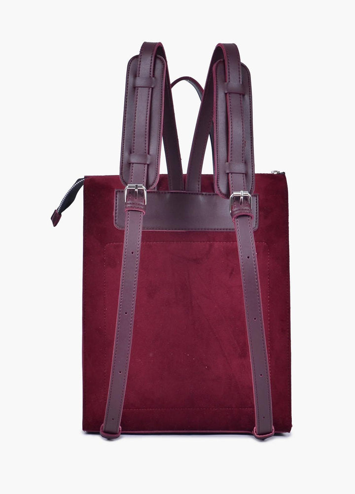 RTW Creation    Backpack ABP-01 Burgundy suede adventure backpack - School Bags and Backpacks