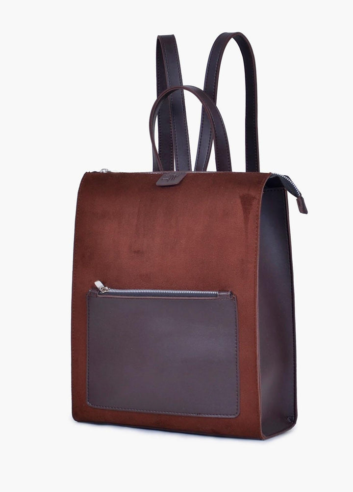 RTW Creation    Backpack ABP-02 Dark brown suede adventure backpack - School Bags and Backpacks