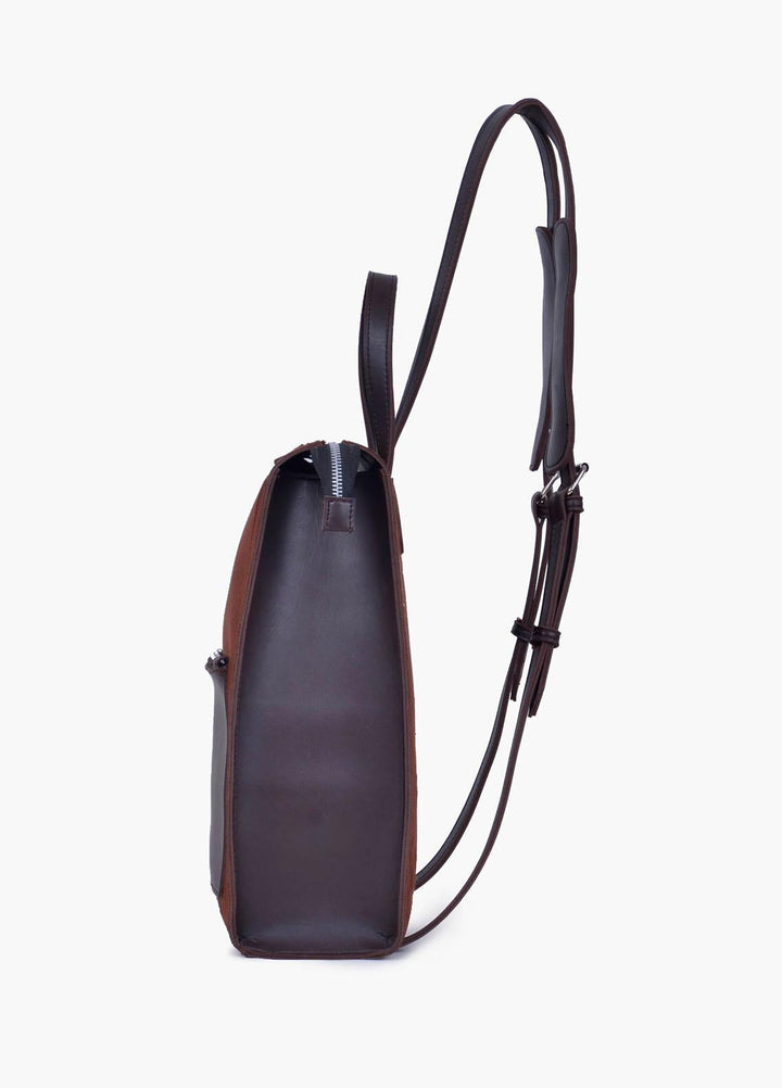 RTW Creation    Backpack ABP-02 Dark brown suede adventure backpack - School Bags and Backpacks