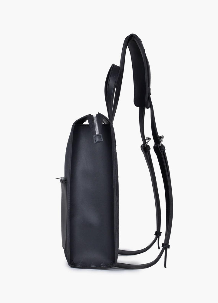 RTW Creation    Backpack ABP-03 Black suede adventure backpack - School Bags and Backpacks