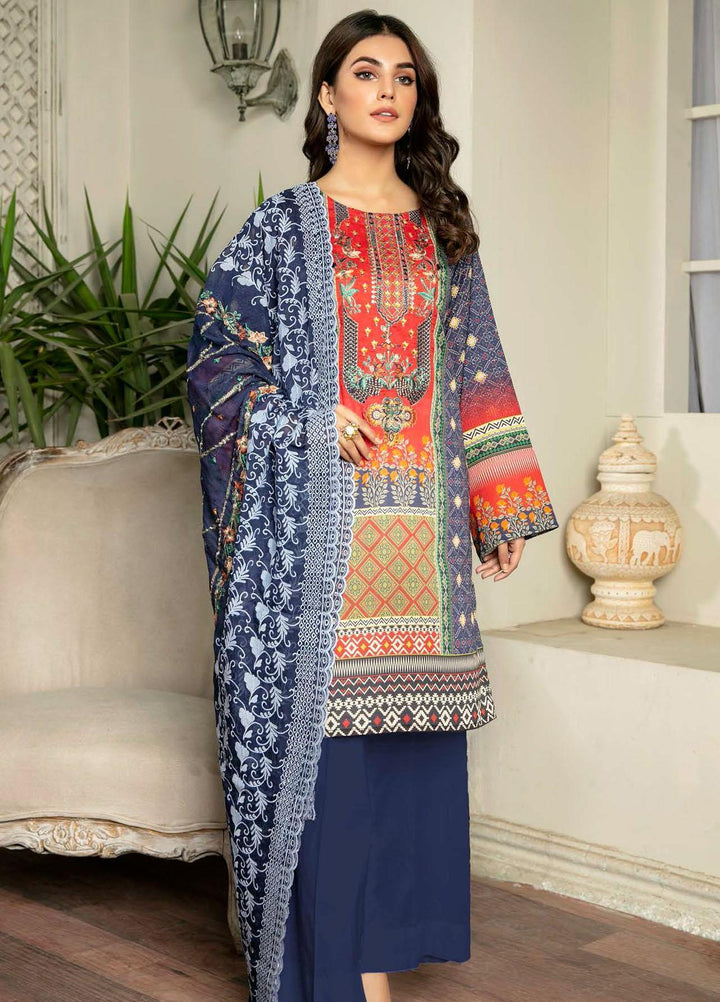 Rubab by Zebaish Embroidered Lawn Suits Unstitched 3 Piece ZSH21RB D-03 - Summer Collection