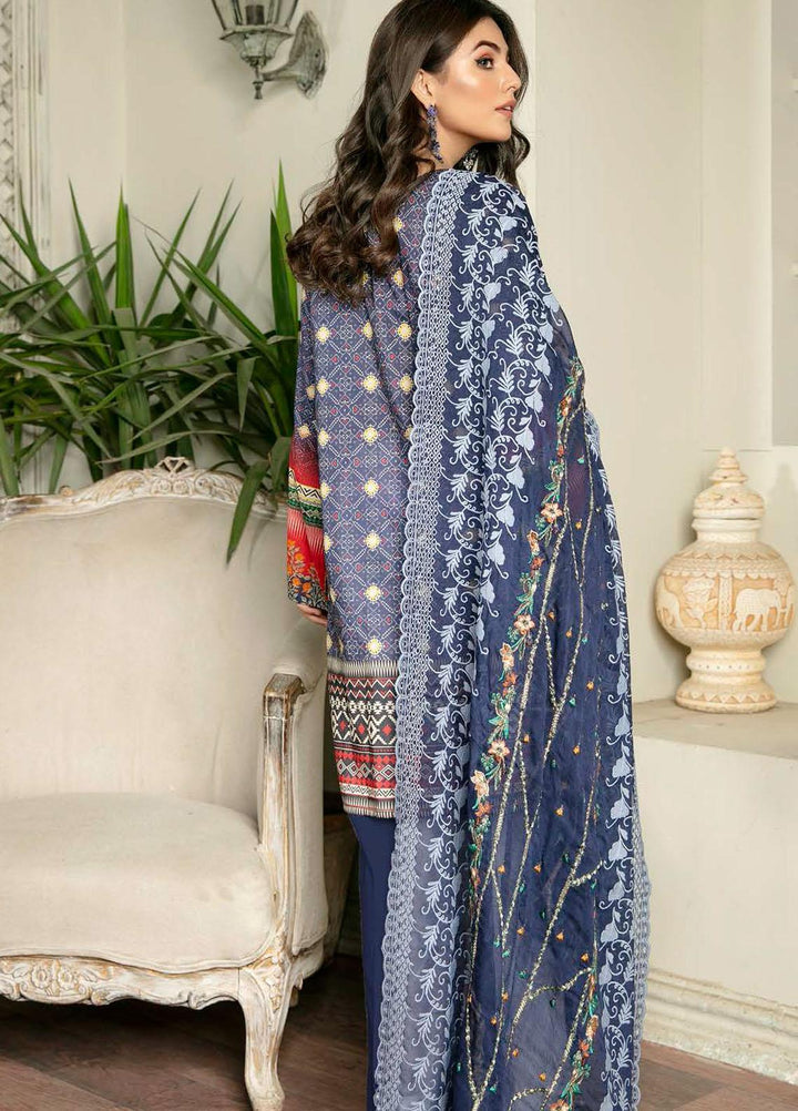 Rubab by Zebaish Embroidered Lawn Suits Unstitched 3 Piece ZSH21RB D-03 - Summer Collection
