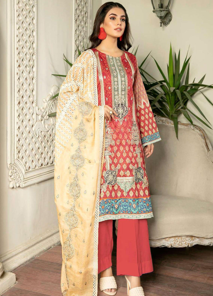 Rubab by Zebaish Embroidered Lawn Suits Unstitched 3 Piece ZSH21RB D-06 - Summer Collection