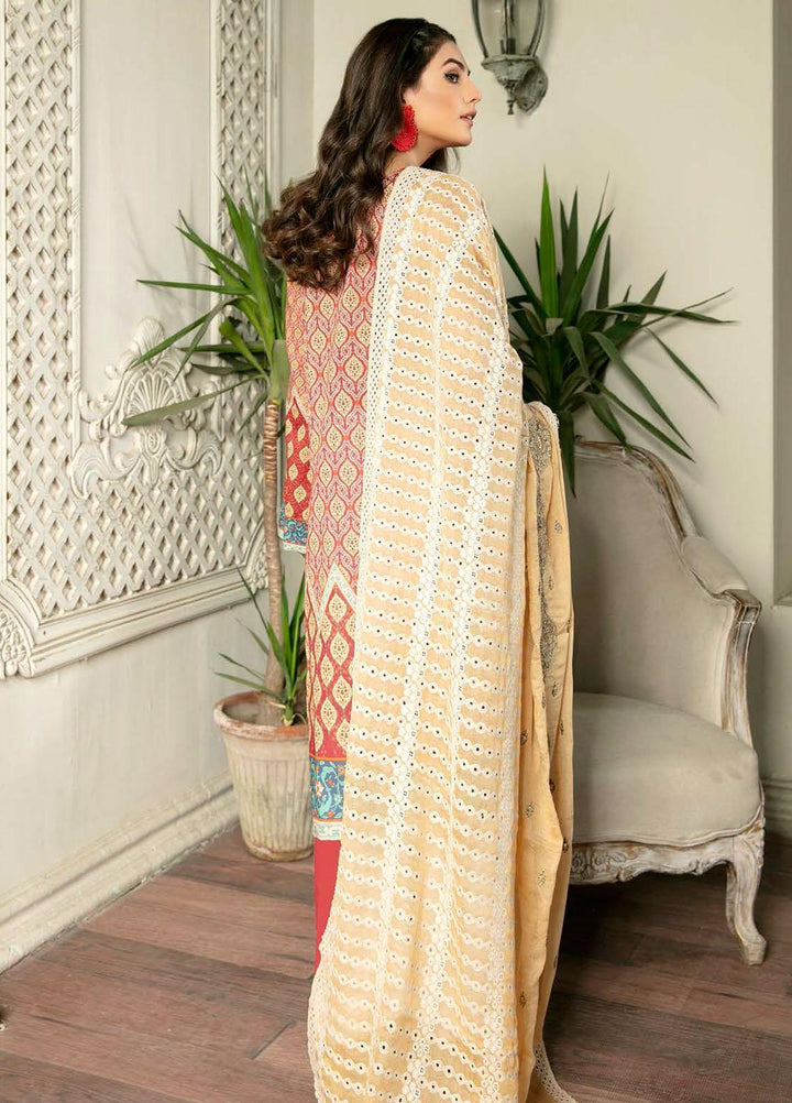 Rubab by Zebaish Embroidered Lawn Suits Unstitched 3 Piece ZSH21RB D-06 - Summer Collection