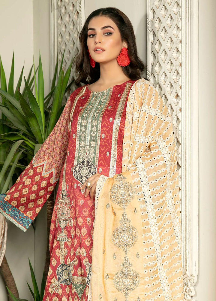 Rubab by Zebaish Embroidered Lawn Suits Unstitched 3 Piece ZSH21RB D-06 - Summer Collection