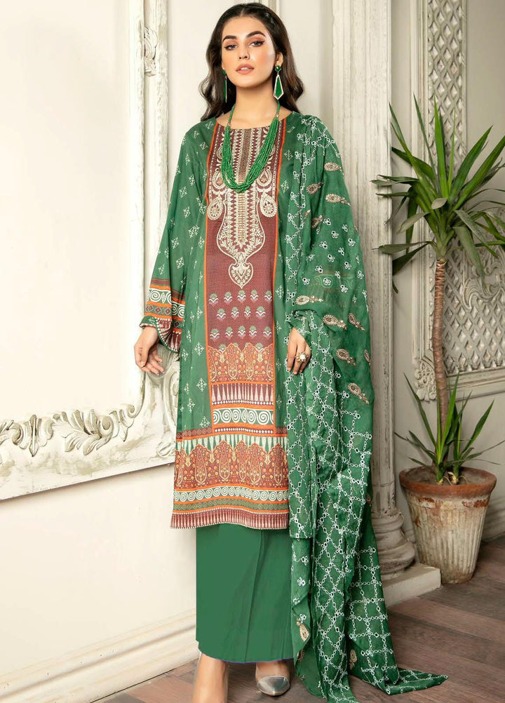 Rubab by Zebaish Embroidered Lawn Suits Unstitched 3 Piece ZSH21RB D-07 - Summer Collection
