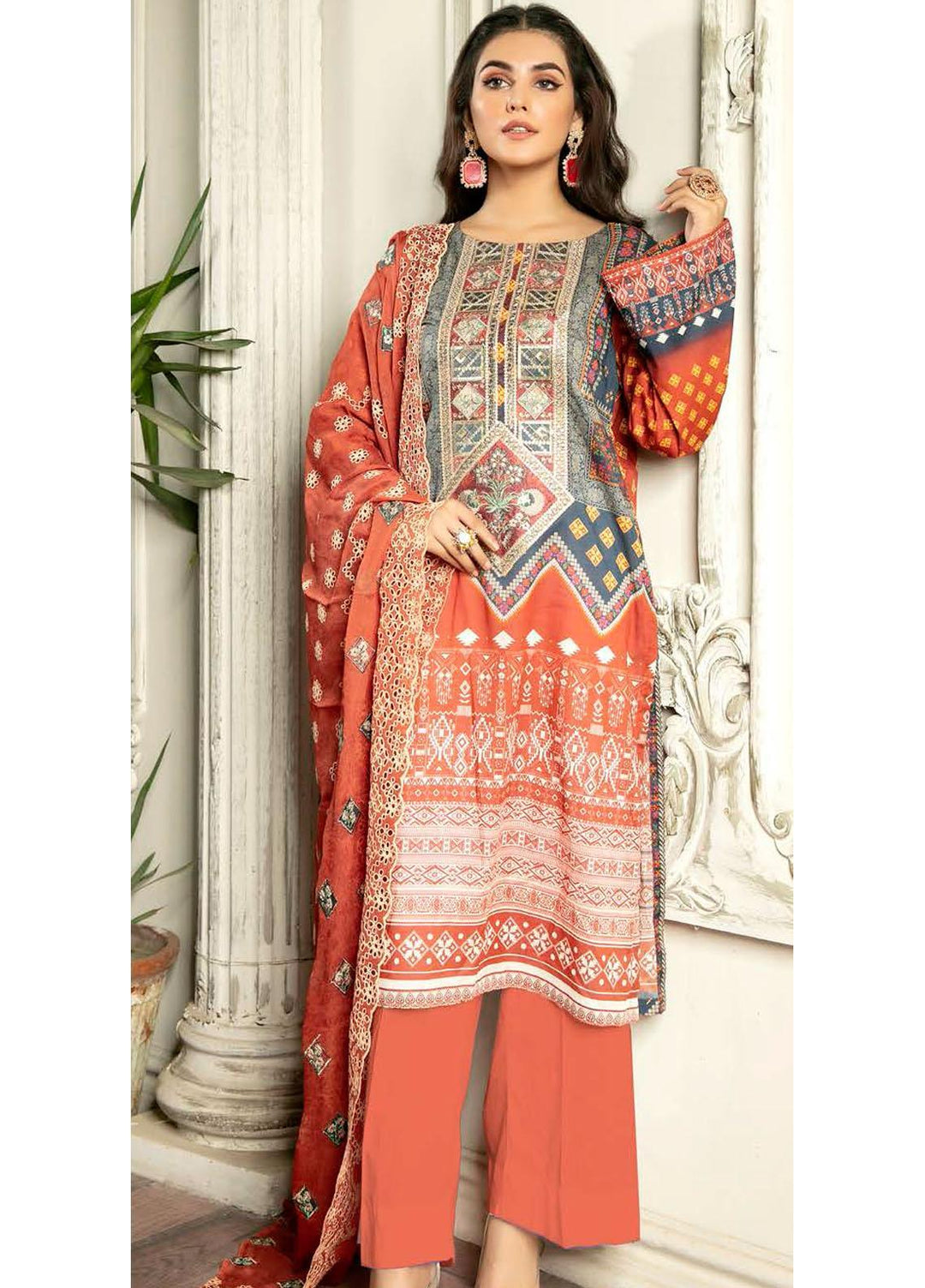 Rubab by Zebaish Embroidered Lawn Suits Unstitched 3 Piece ZSH21RB D-08 - Summer Collection