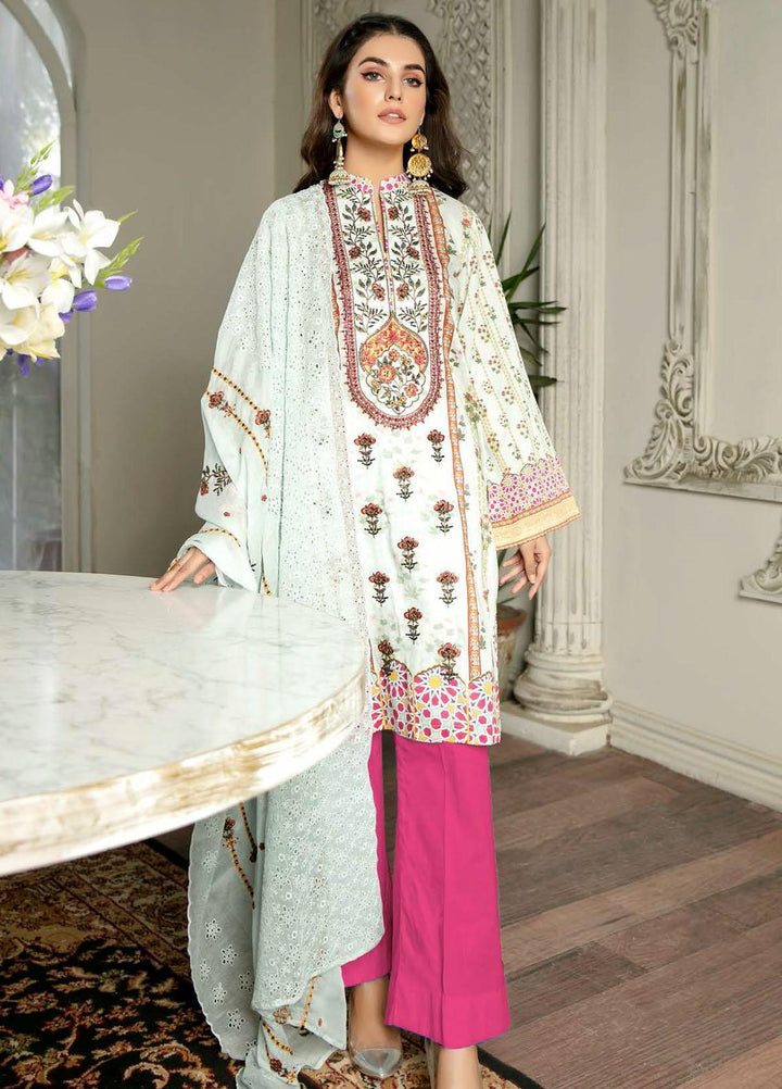 Rubab by Zebaish Embroidered Lawn Suits Unstitched 3 Piece ZSH21RB D-09 - Summer Collection