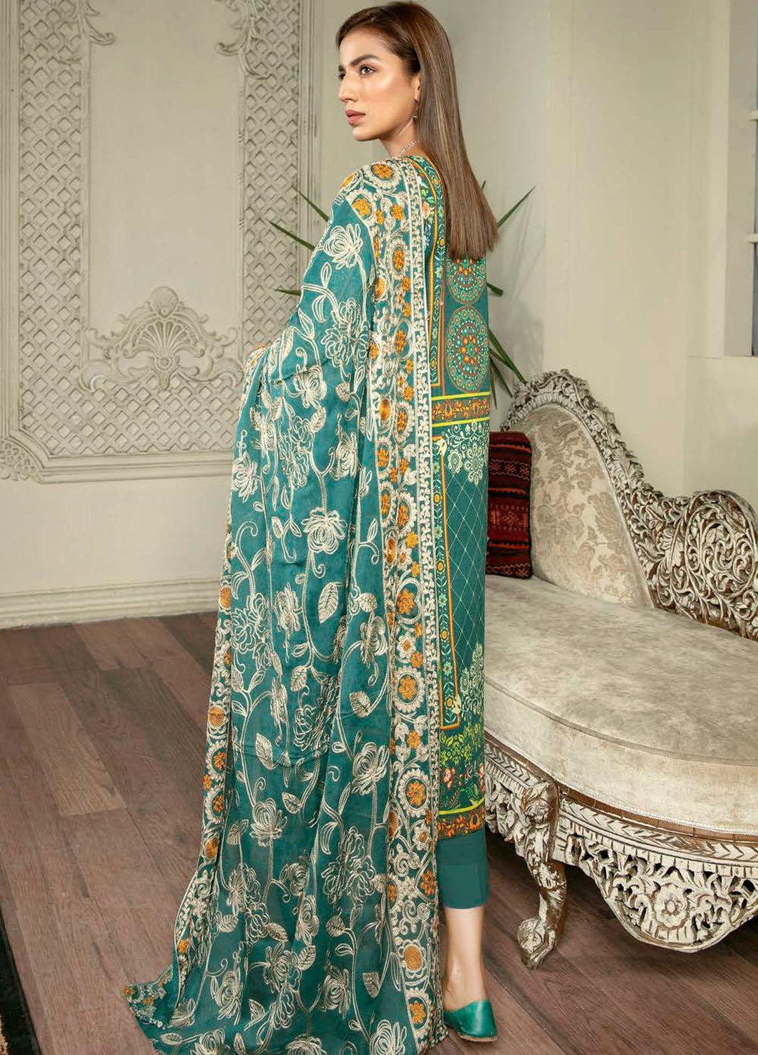 Rubab by Zebaish Embroidered Lawn Suits Unstitched 3 Piece ZSH21RB D-10 - Summer Collection