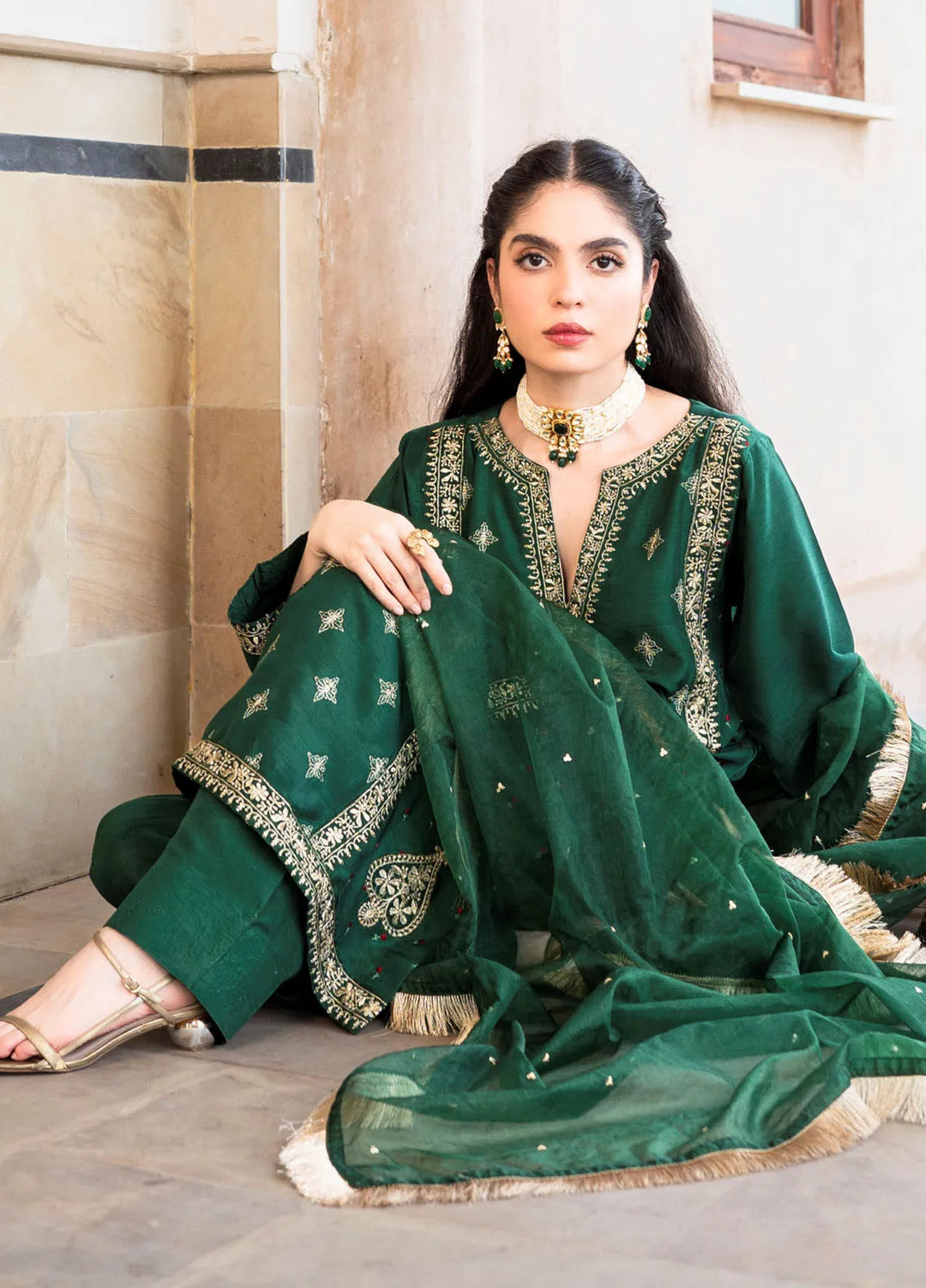 Ruhani by Muraad Embroidered Raw Silk Suit Unstitched 3 Piece MU24R Meher - Formal Collection