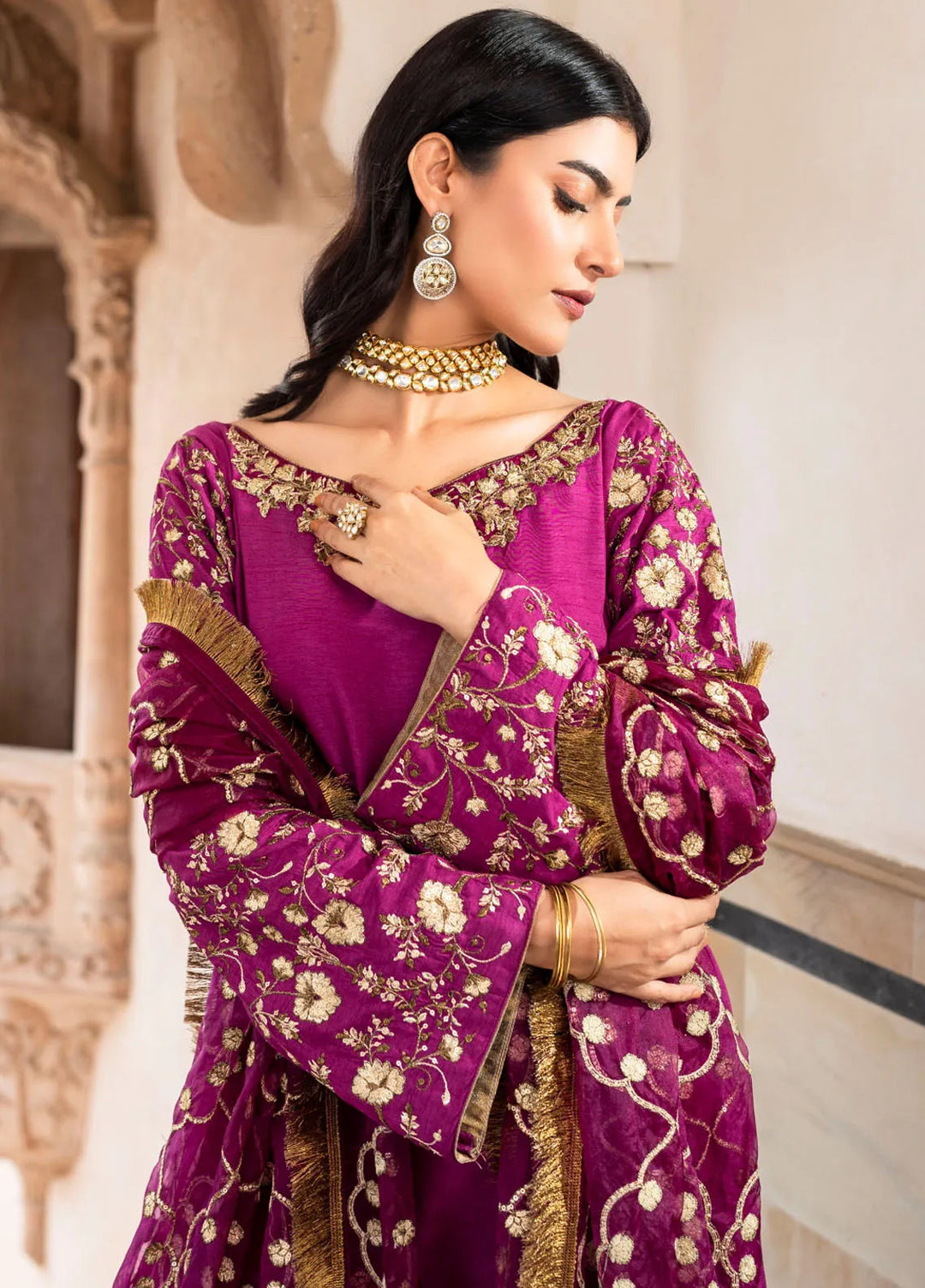 Ruhani by Muraad Embroidered Raw Silk Suit Unstitched 3 Piece MU24R Zeba - Formal Collection