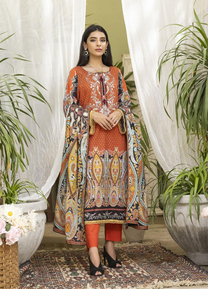Rujhan Printed Lawn Suits Unstitched 3 Piece RJN22L-3 RPL- 007 - Summer Collection